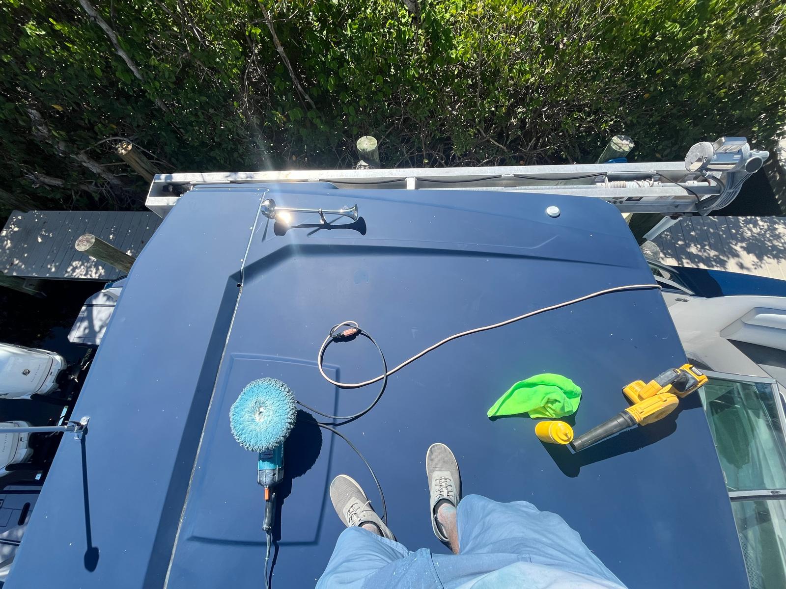 Pre-restoration — dull hardtop during compound stage